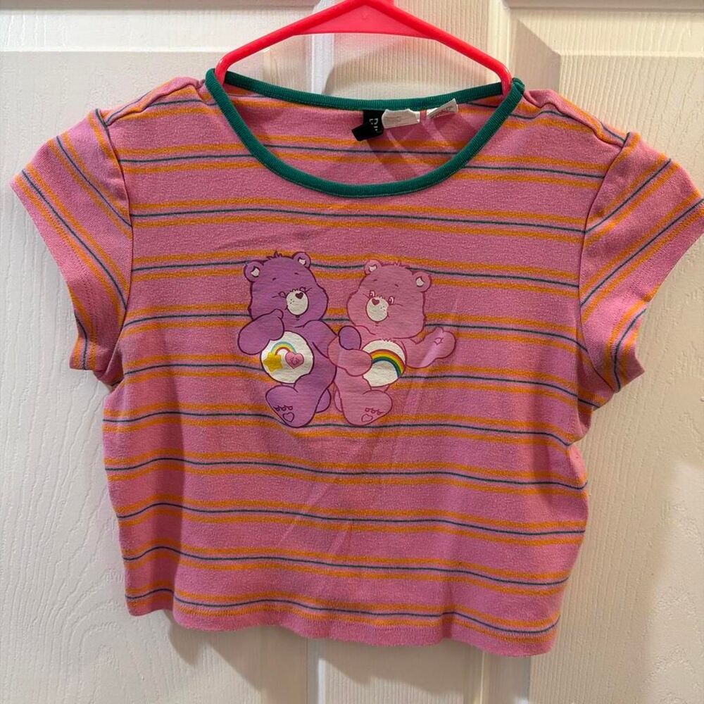 H & M Divided Women's pink /green care bears Crop-top size XS